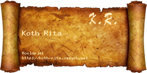 Koth Rita névjegykártya